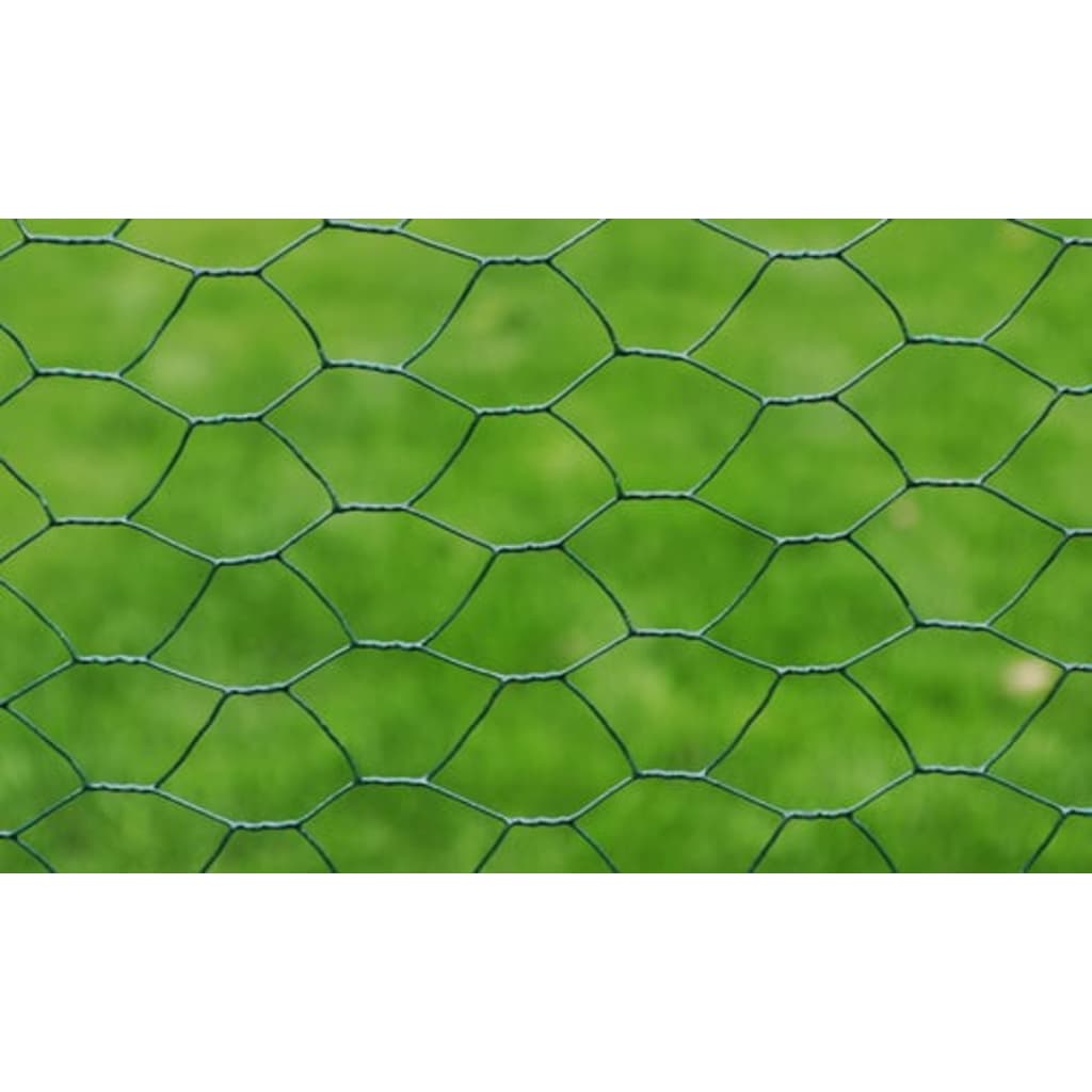 vidaXL Kanaverkko galvanoitu PVC pinnoitteella 25x1 m vihreä