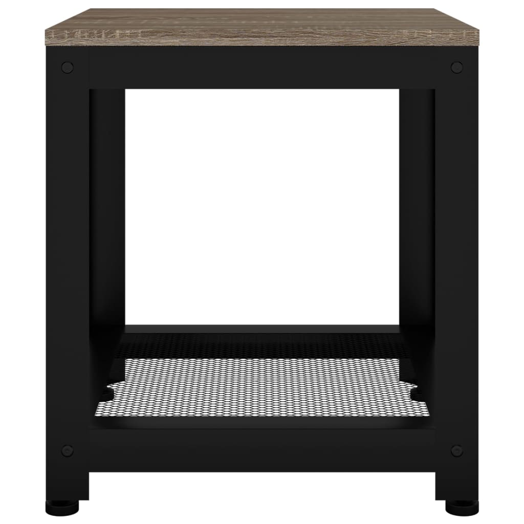 vidaXL Sivupöytä harmaa ja musta 40x40x45 cm MDF ja rauta