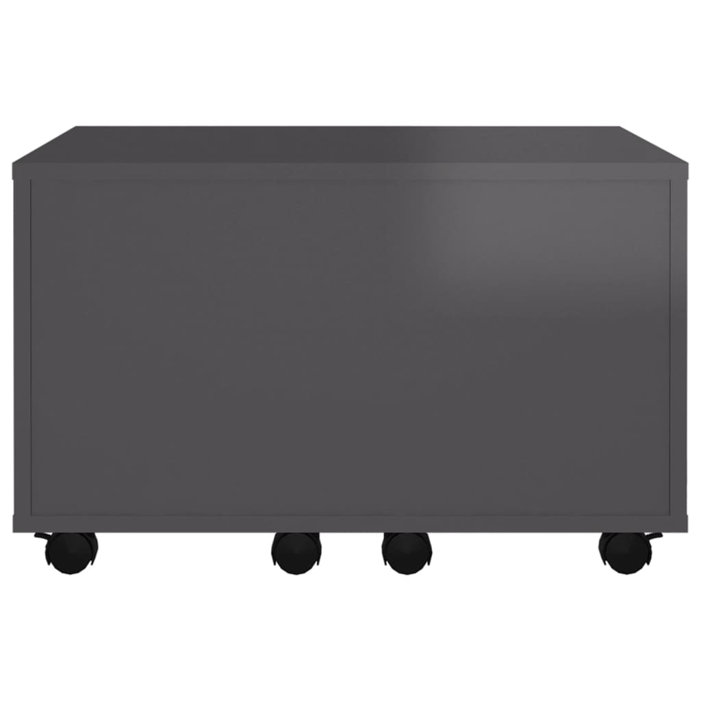 vidaXL Sohvapöytä korkeakiilto harmaa 60x60x38 cm lastulevy