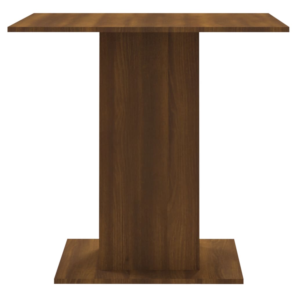vidaXL Ruokapöytä ruskea tammi 80x80x75 cm tekninen puu