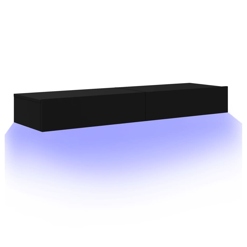vidaXL TV-tasot LED-valoilla 2 kpl musta 60x35x15,5 cm