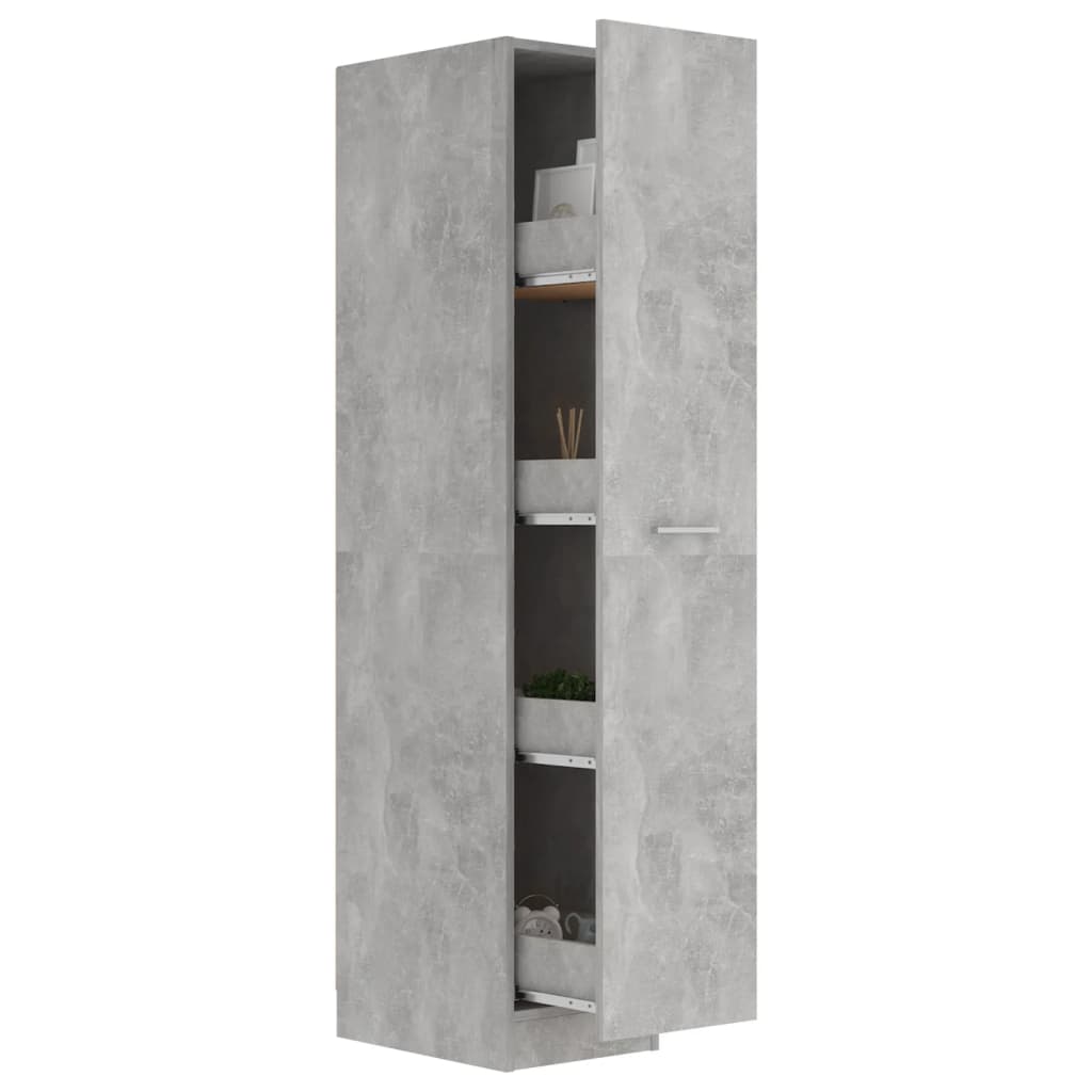 vidaXL Apteekkarinkaappi betoninharmaa 30x42,5x150 cm lastulevy