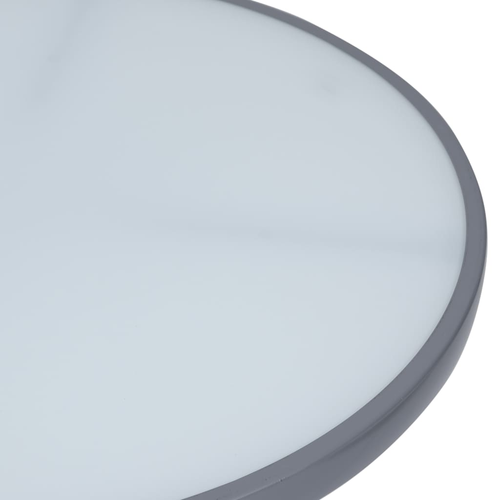 vidaXL Puutarhapöytä vaaleanharmaa 60 cm teräs ja lasi