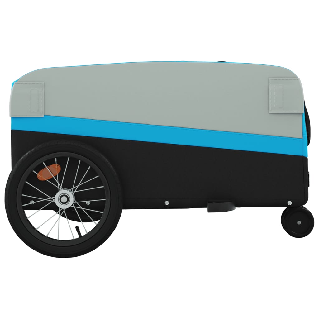 vidaXL Polkupyörän peräkärry musta ja sininen 45 kg rauta