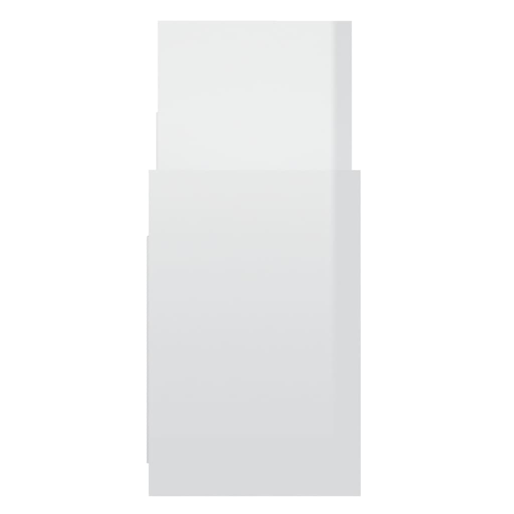 vidaXL Sivukaappi korkeakiilto valkoinen 60x26x60 cm lastulevy