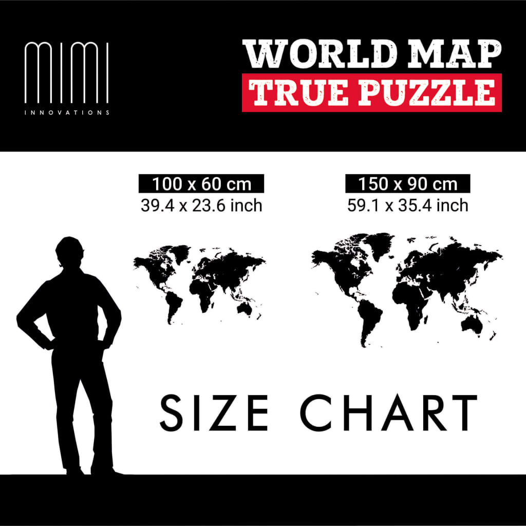 MiMi Innovations Maailmankarttakoriste Luxury palapeli ruskea 150x90cm