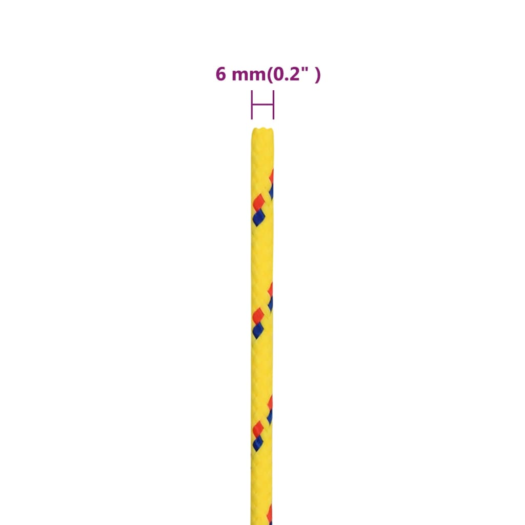 vidaXL Veneköysi keltainen 6 mm 250 m polypropeeni