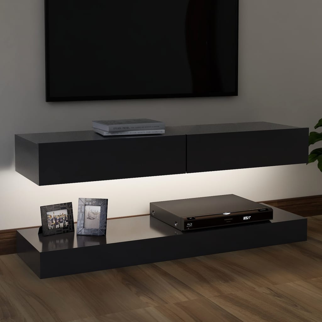 vidaXL TV-taso LED-valoilla harmaa 120x35 cm
