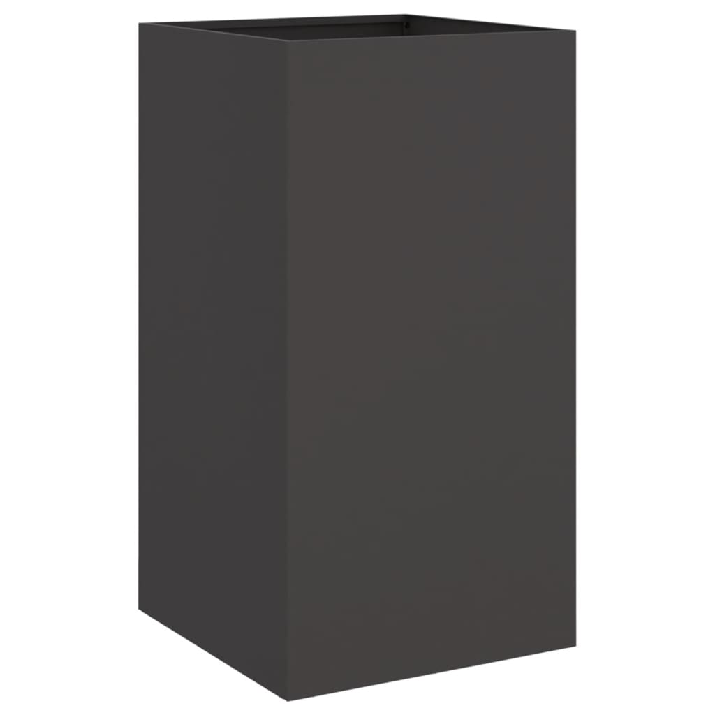 vidaXL Kukkalaatikko musta 42x38x75 cm kylmävalssattu teräs