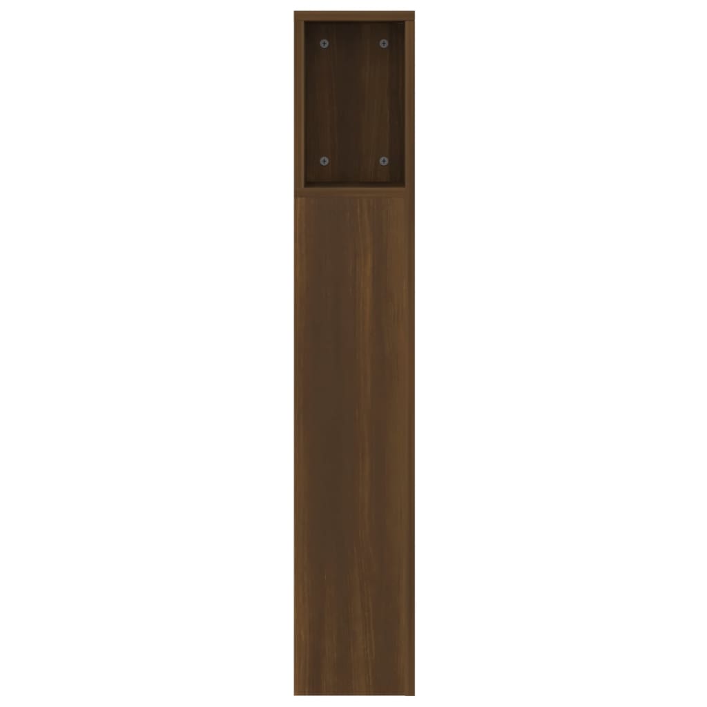 vidaXL Sängynpääty säilytystilalla ruskea tammi 160x18,5x104,5 cm