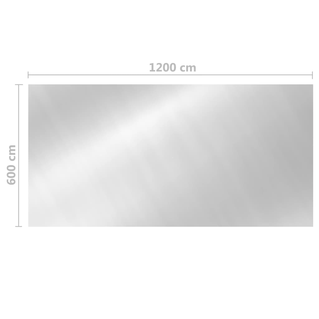 vidaXL Uima-altaan suoja suorakulmainen 1200x600 cm PE hopea