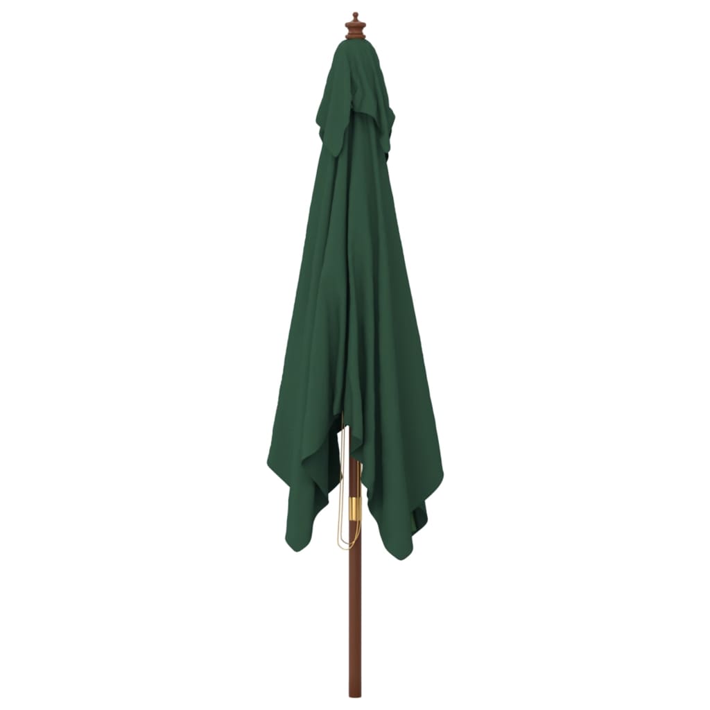 vidaXL Puutarhan aurinkovarjo puutolppa vihreä 300x300x273 cm
