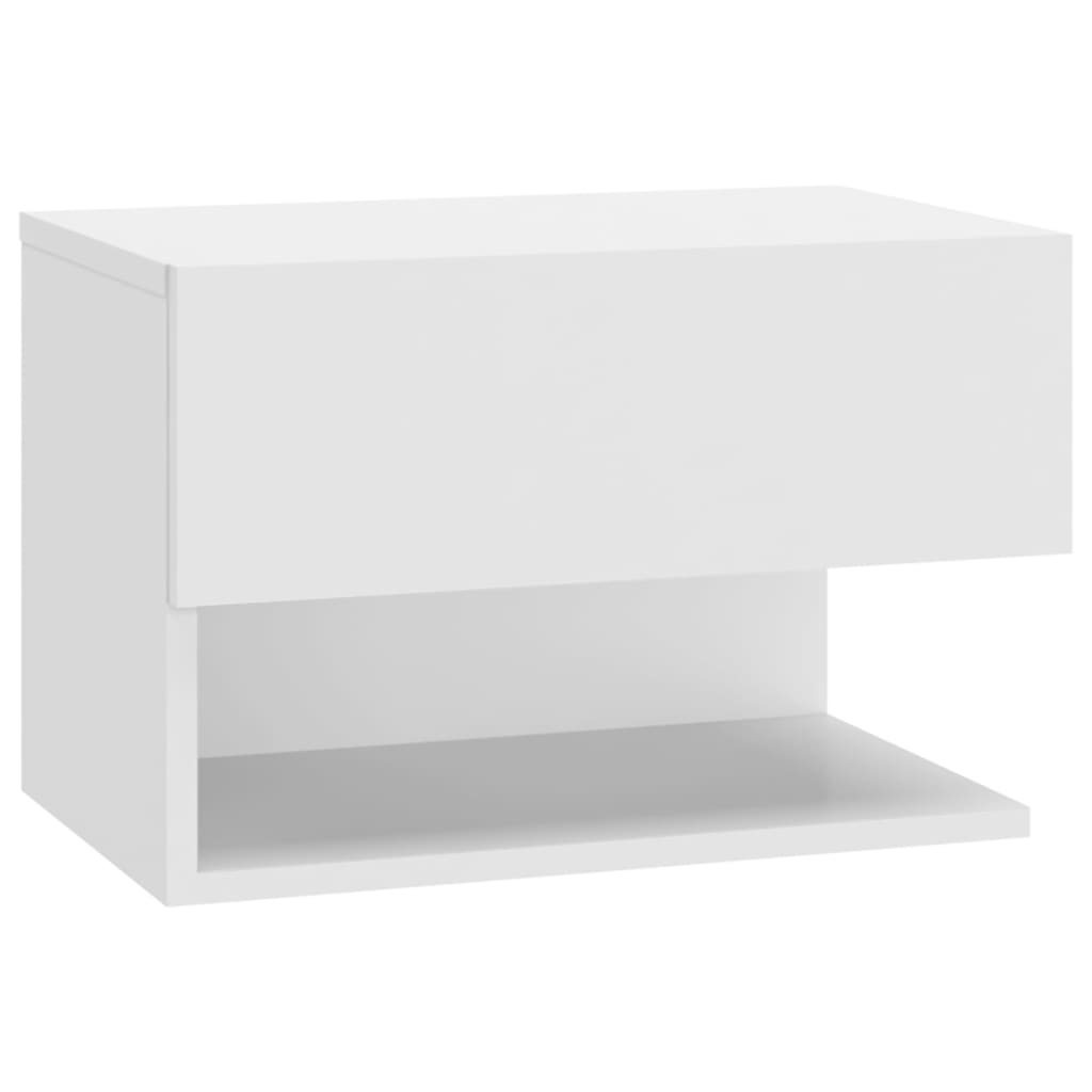 vidaXL Seinäkiinnitettävät yöpöydät 2 kpl valkoinen