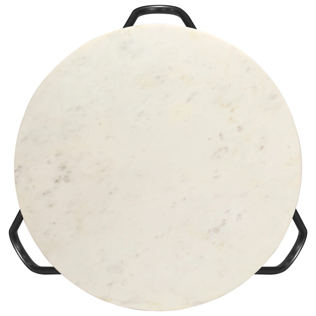 vidaXL Sohvapöytä valkoinen 65x65x42 cm aito kivi marmorikuviolla