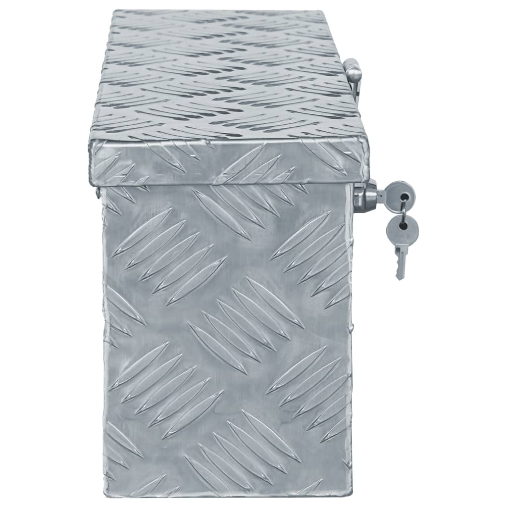 vidaXL Alumiinilaatikko 48,5x14x20 cm hopea