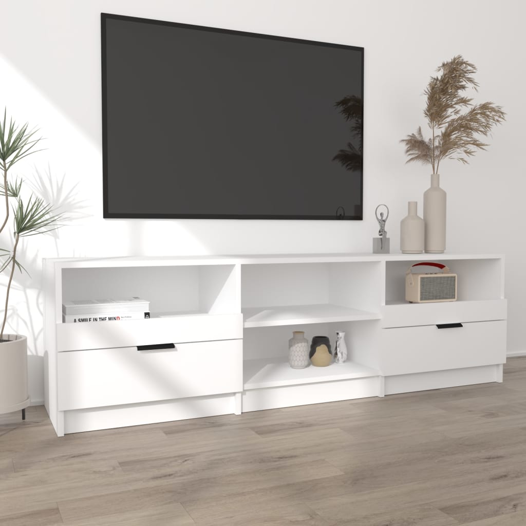 vidaXL TV-taso valkoinen 150x33,5x45 cm tekninen puu