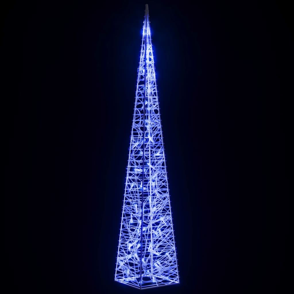 vidaXL LED koristevalokartio sininen akryyli 120 cm