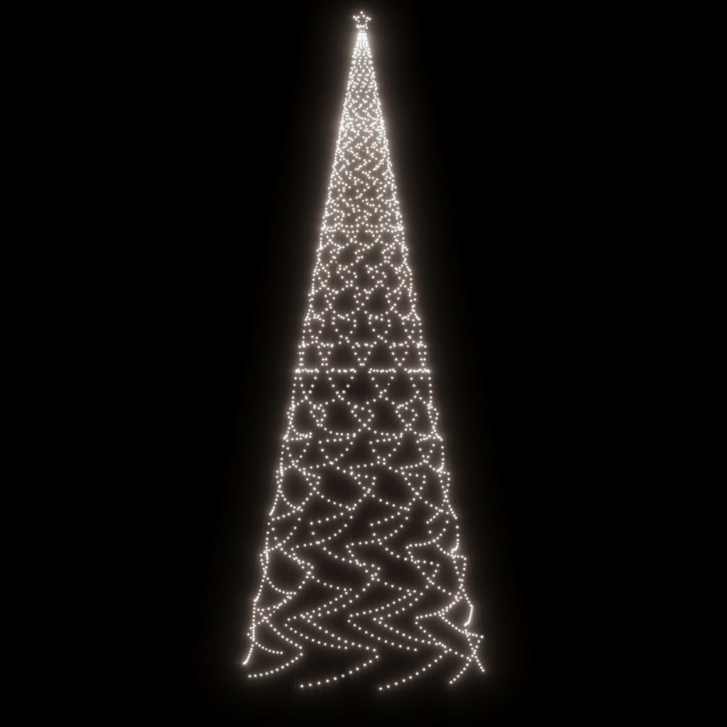 vidaXL Joulukuusi piikillä 3000 kylmän valkoista LED-valoa 800 cm
