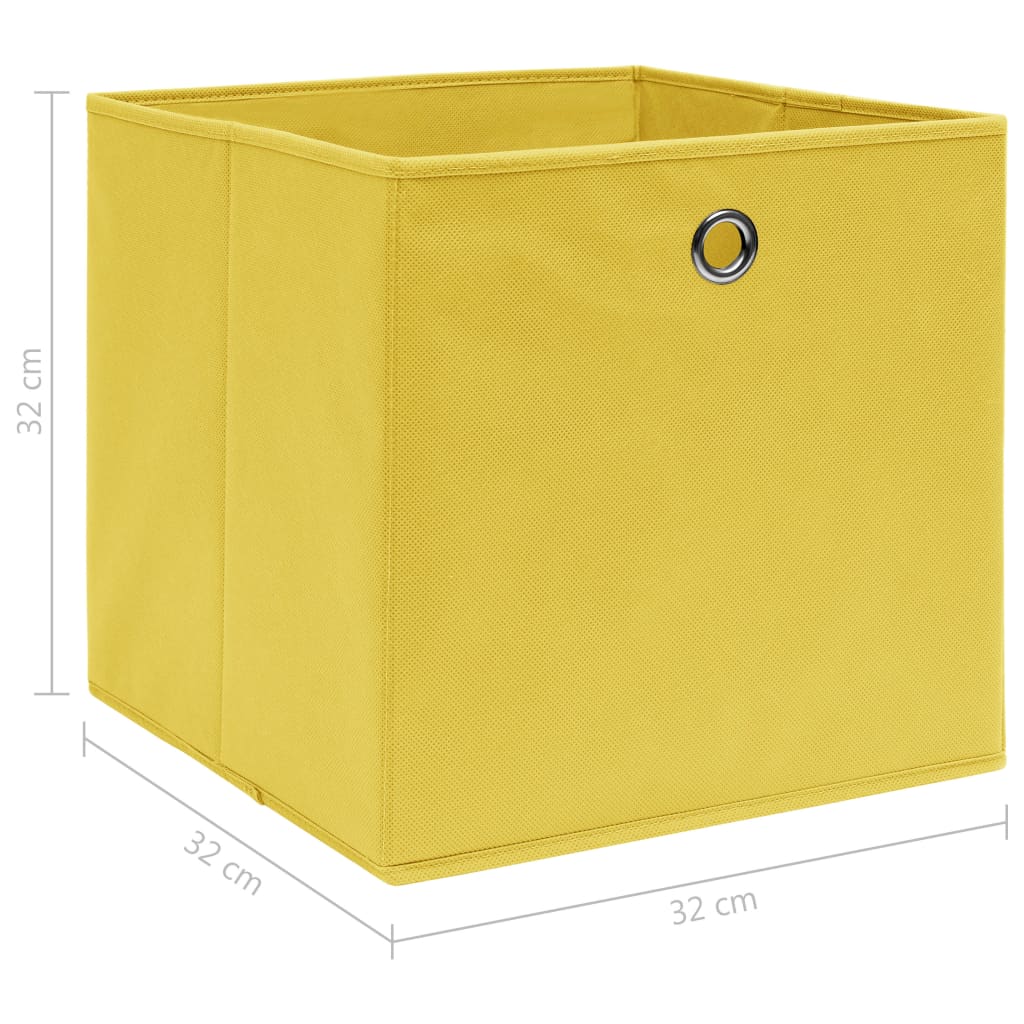 vidaXL Säilytyslaatikot 4 kpl keltainen 32x32x32 cm kangas