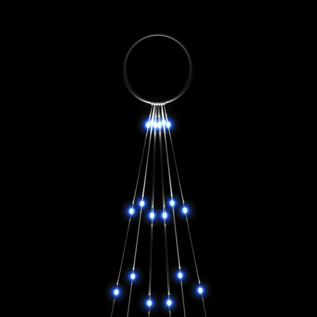 vidaXL Joulukuusi lipputankoon 108 sinistä LED-valoa 180 cm