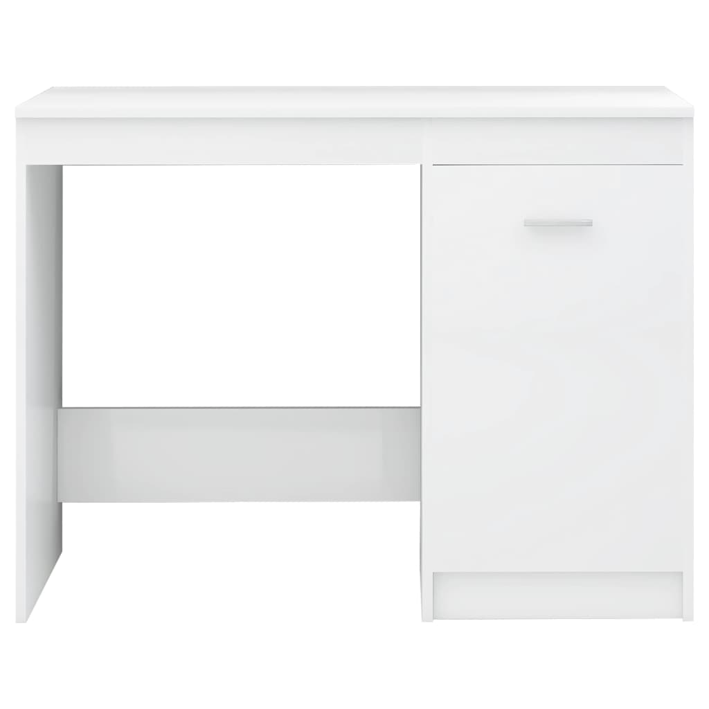 vidaXL Työpöytä korkeakiilto valkoinen 140x50x76 cm lastulevy