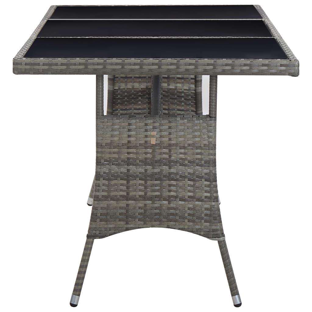 vidaXL Puutarhapöytä 170x80x74 cm polyrottinki harmaa