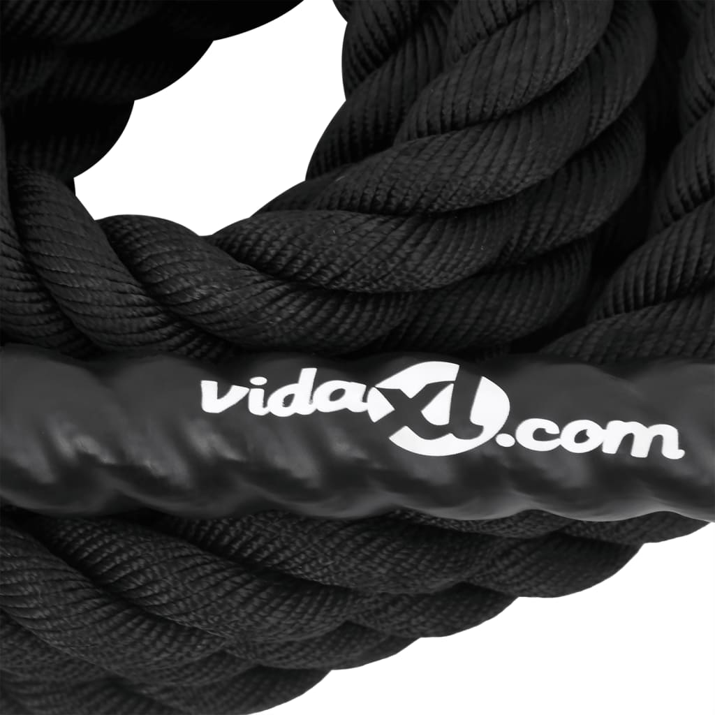 vidaXL Taisteluköysi musta 6 m 4,5 kg polyesteri