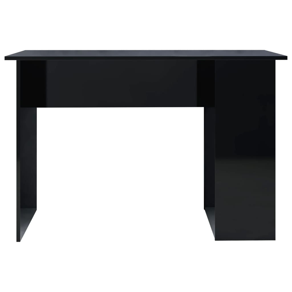 vidaXL Työpöytä korkeakiilto musta 110x60x73 cm lastulevy