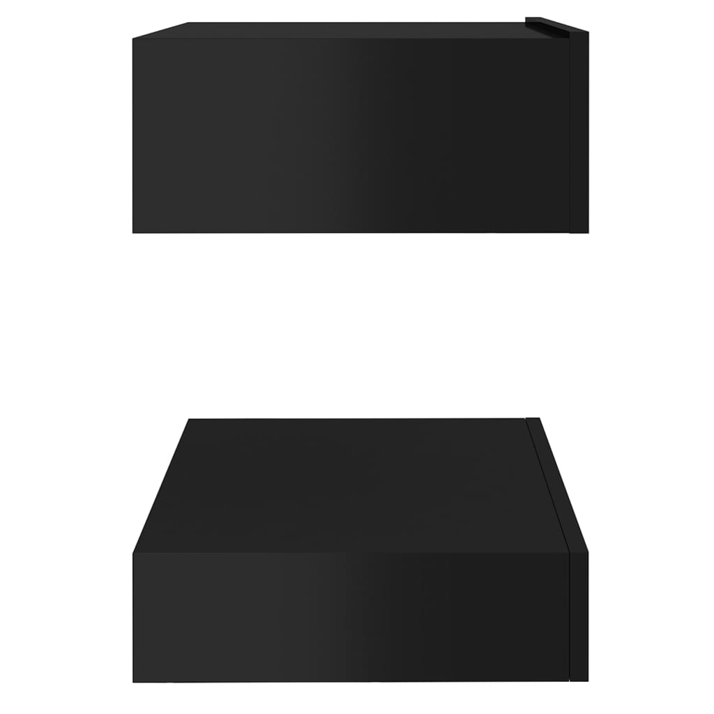 vidaXL Yöpöydät 2 kpl korkeakiilto musta 60x35 cm lastulevy