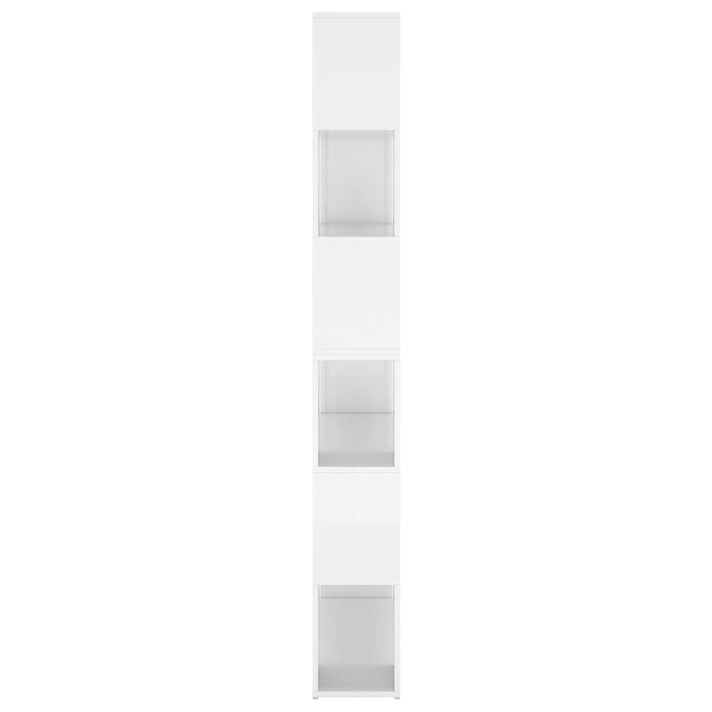 vidaXL Kirjahylly/tilanjakaja korkeakiilto valkoinen 100x24x188 cm