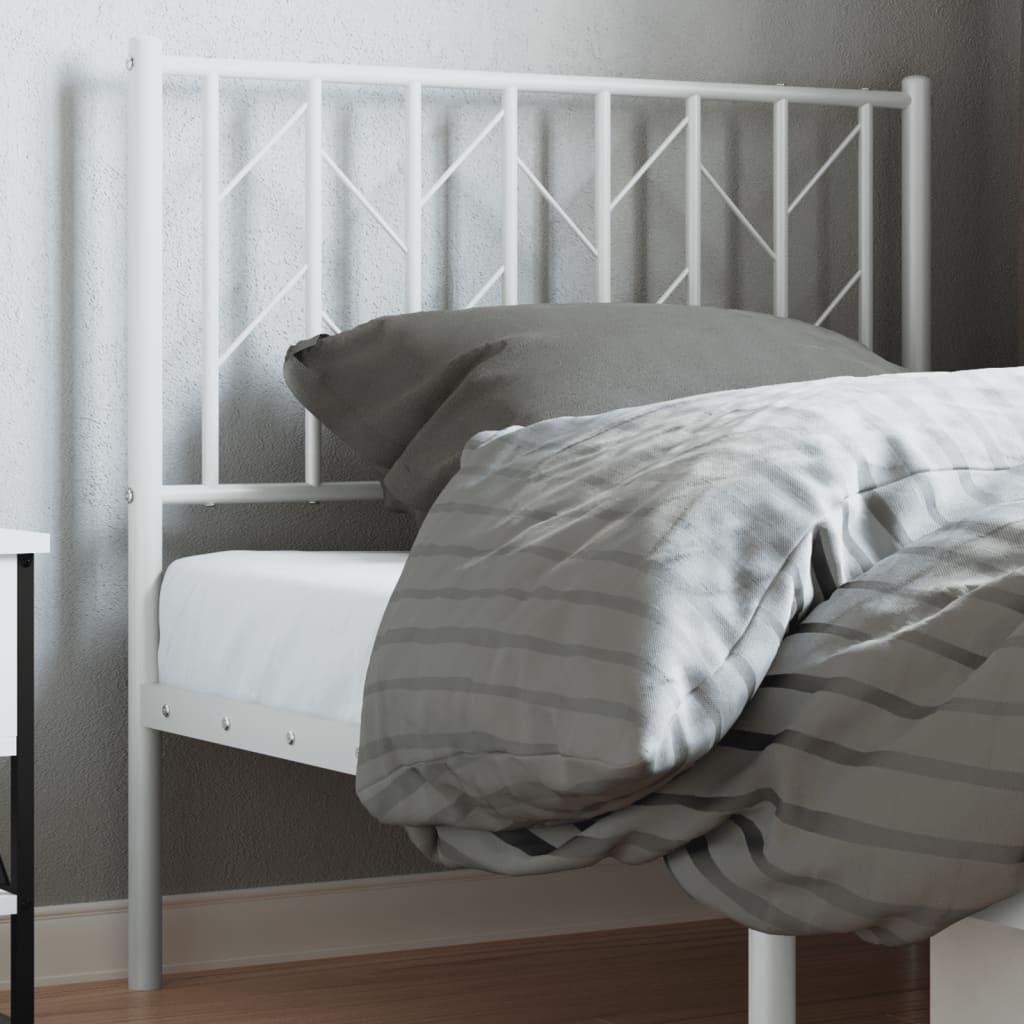 vidaXL Metallinen sängynpääty valkoinen 90 cm