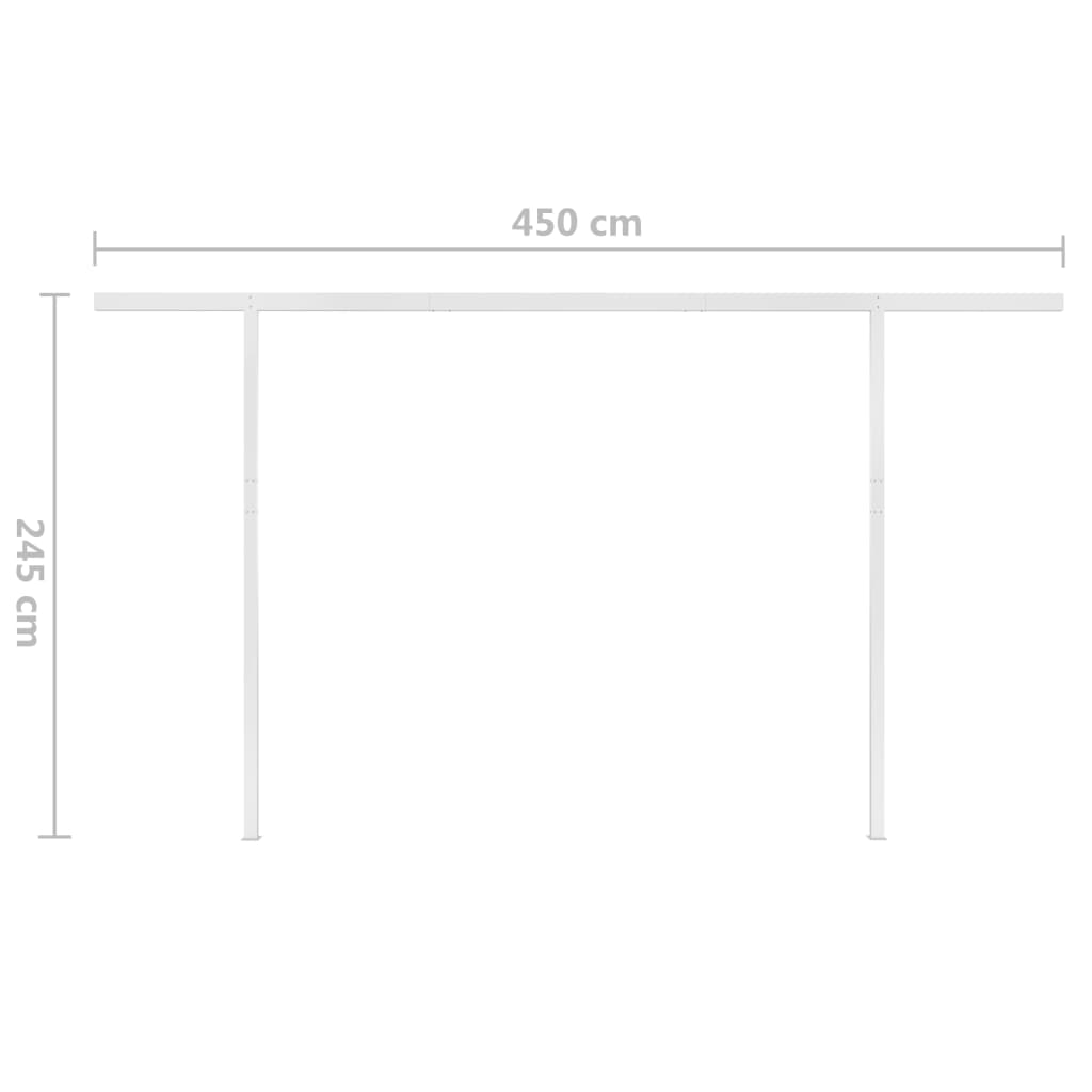vidaXL Manuaalisesti kelattava markiisi tolpilla 5x3,5 m kerma