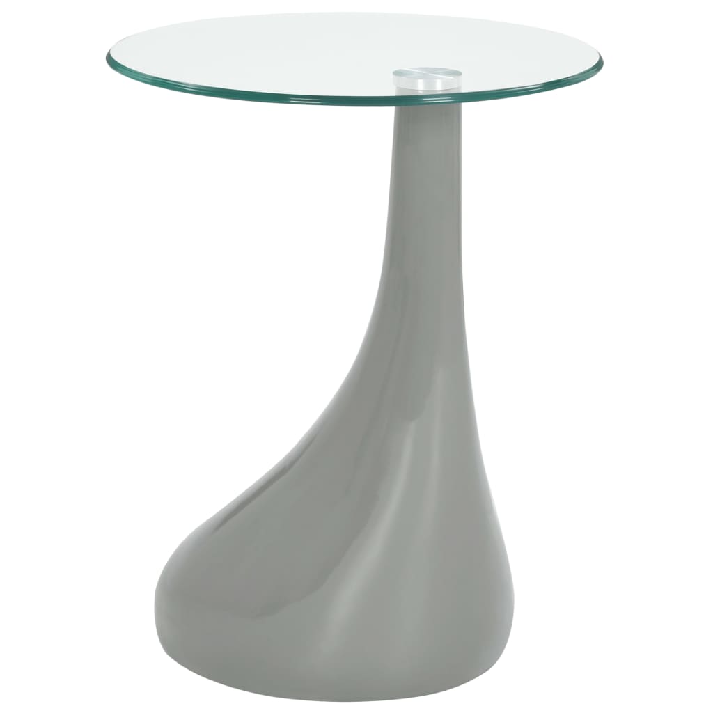 vidaXL Sohvapöydät 2 kpl pyöreä lasinen pöytälevy korkeakiilto harmaa