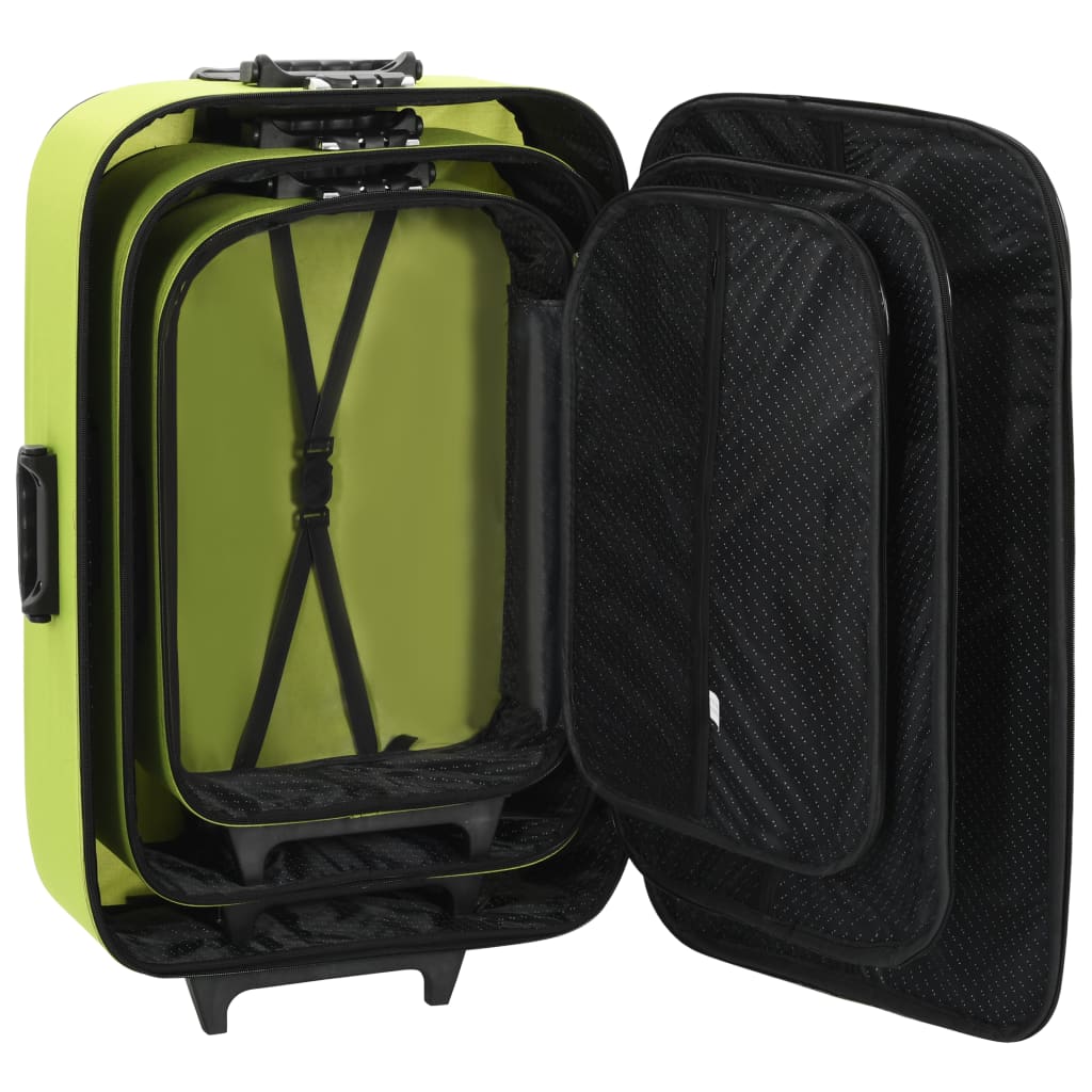 vidaXL Pehmeäpintaiset matkalaukut 3 kpl vihreä Oxford kangas