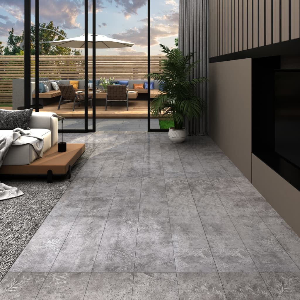 vidaXL Itsekiinnittyvä PVC lattialankku 5,21 m² 2 mm betoninharmaa