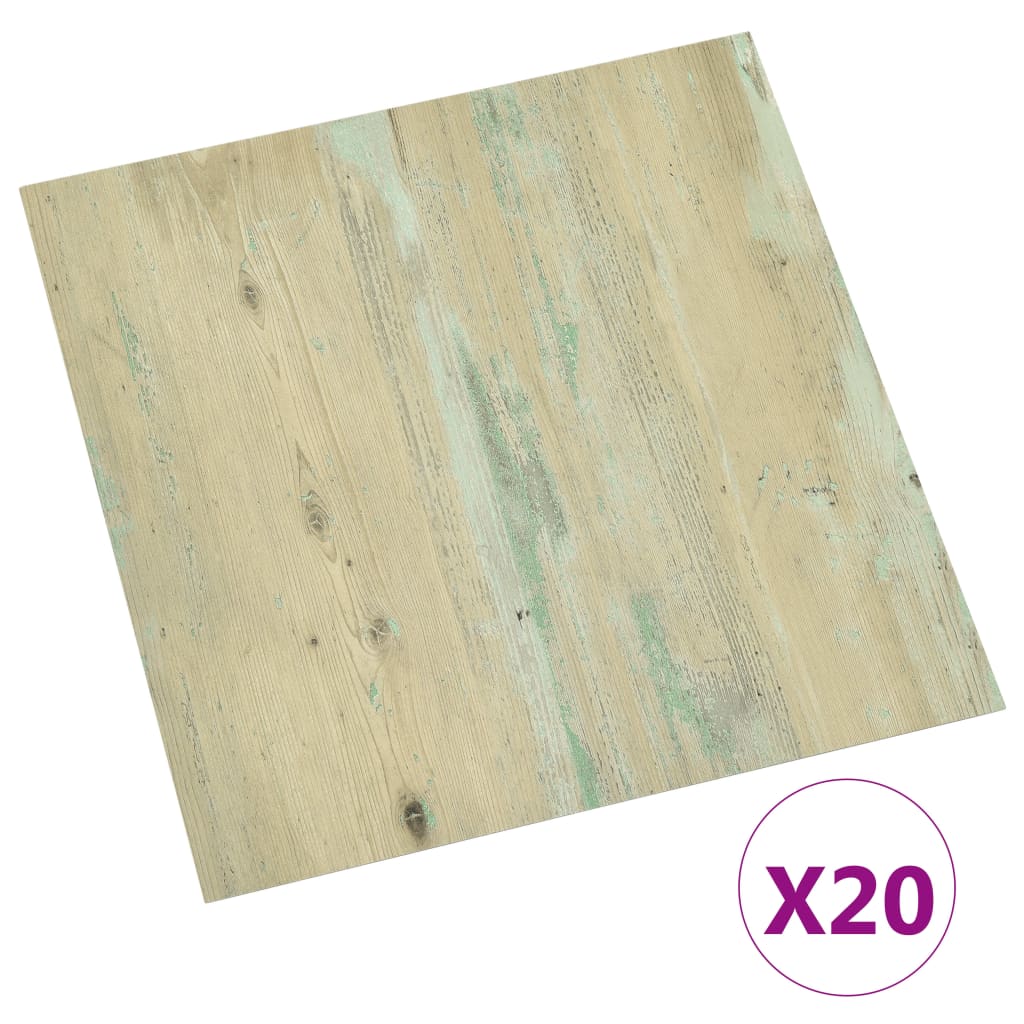 vidaXL Itsekiinnittyvät lattialankut 20 kpl PVC 1,86 m² vaaleanruskea