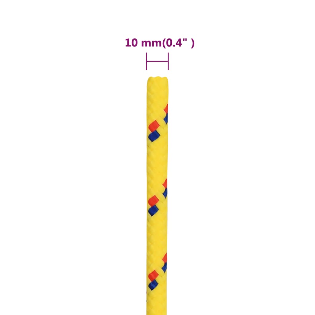 vidaXL Veneköysi keltainen 10 mm 500 m polypropeeni