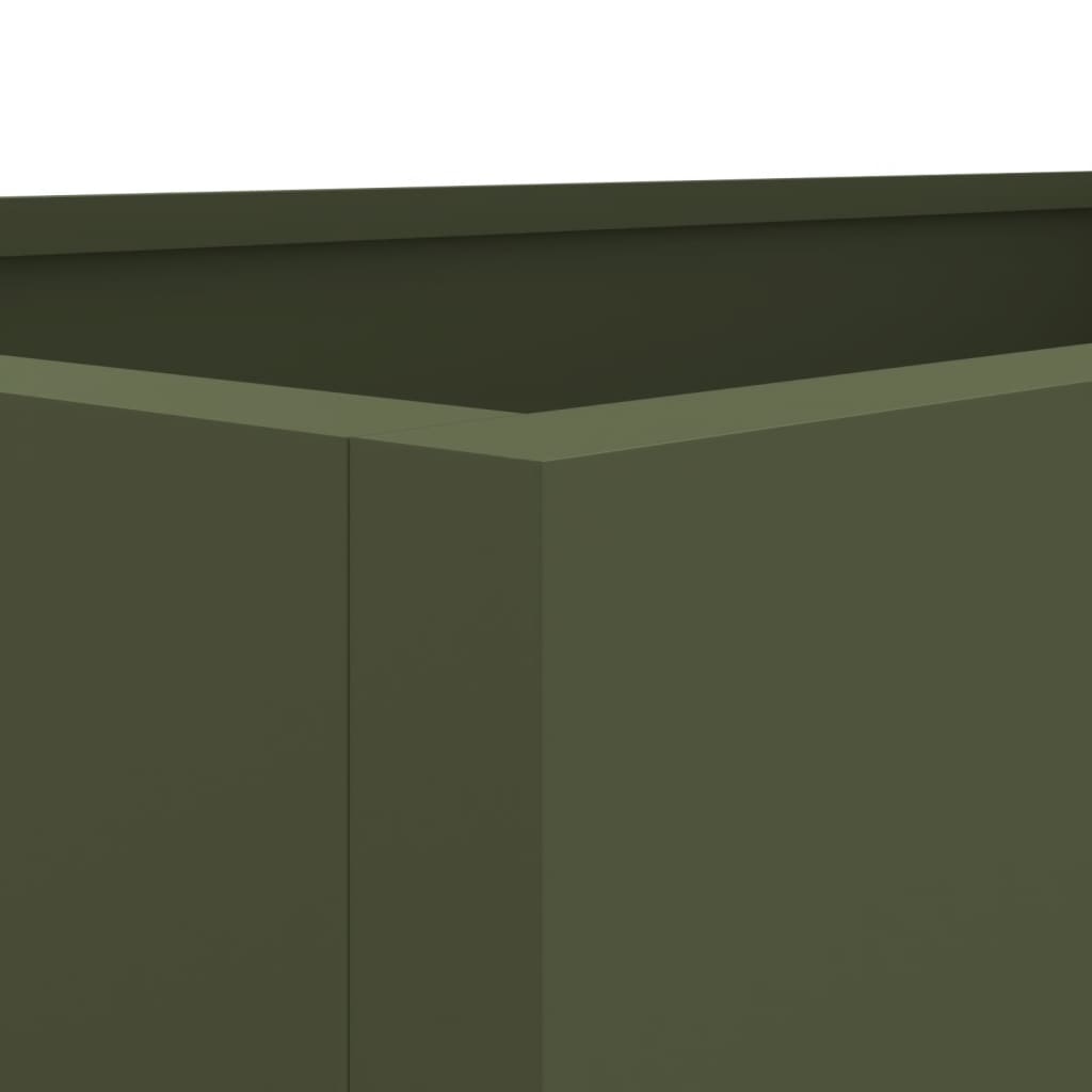 vidaXL Kukkalaatikko oliivinvihreä 62x47x46 cm kylmävalssattu teräs