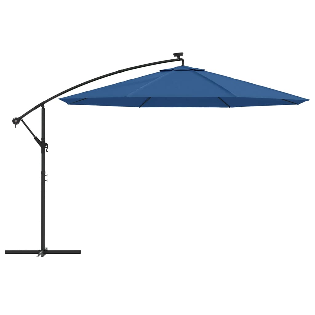 vidaXL Aurinkovarjo LED-valoilla taivaansininen 350 cm