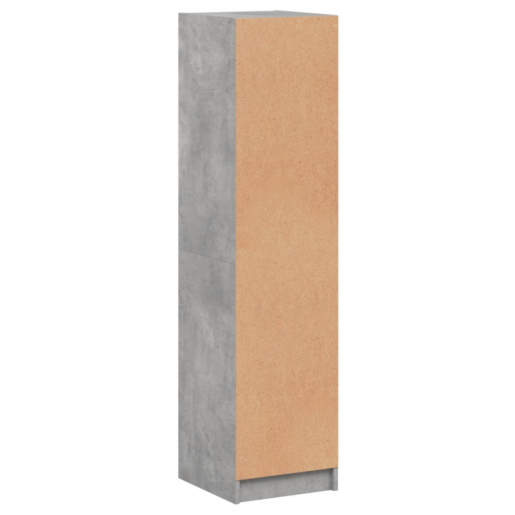 vidaXL Kaappi lasiovilla betoninharmaa 35x37x142 cm