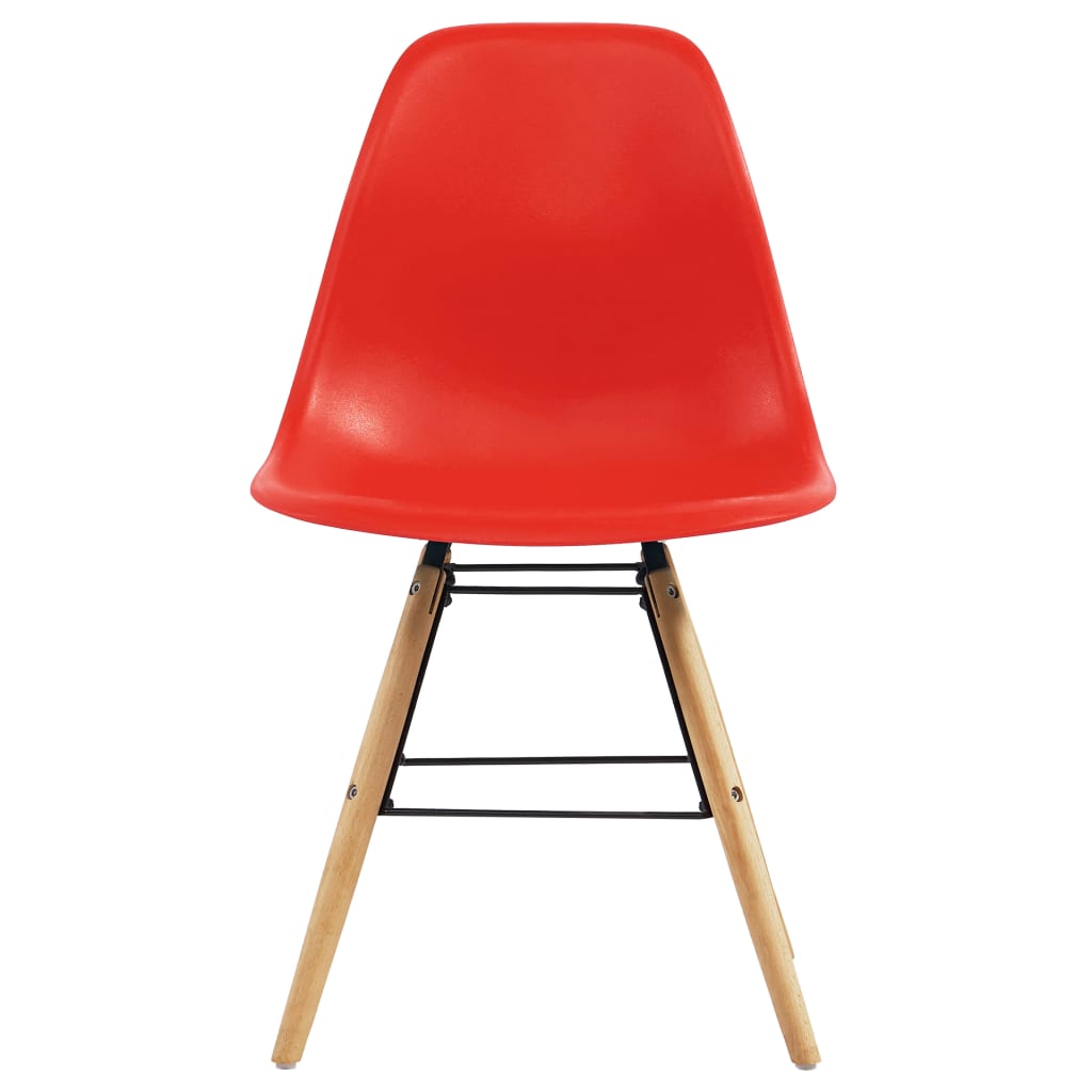 vidaXL Ruokapöydän tuolit 2 kpl punainen muovi