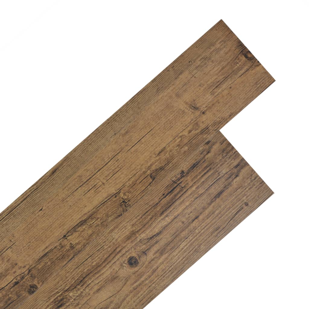 vidaXL Itsekiinnittyvät PVC-lattialankut 2,51 m² 2 mm pähkinänruskea