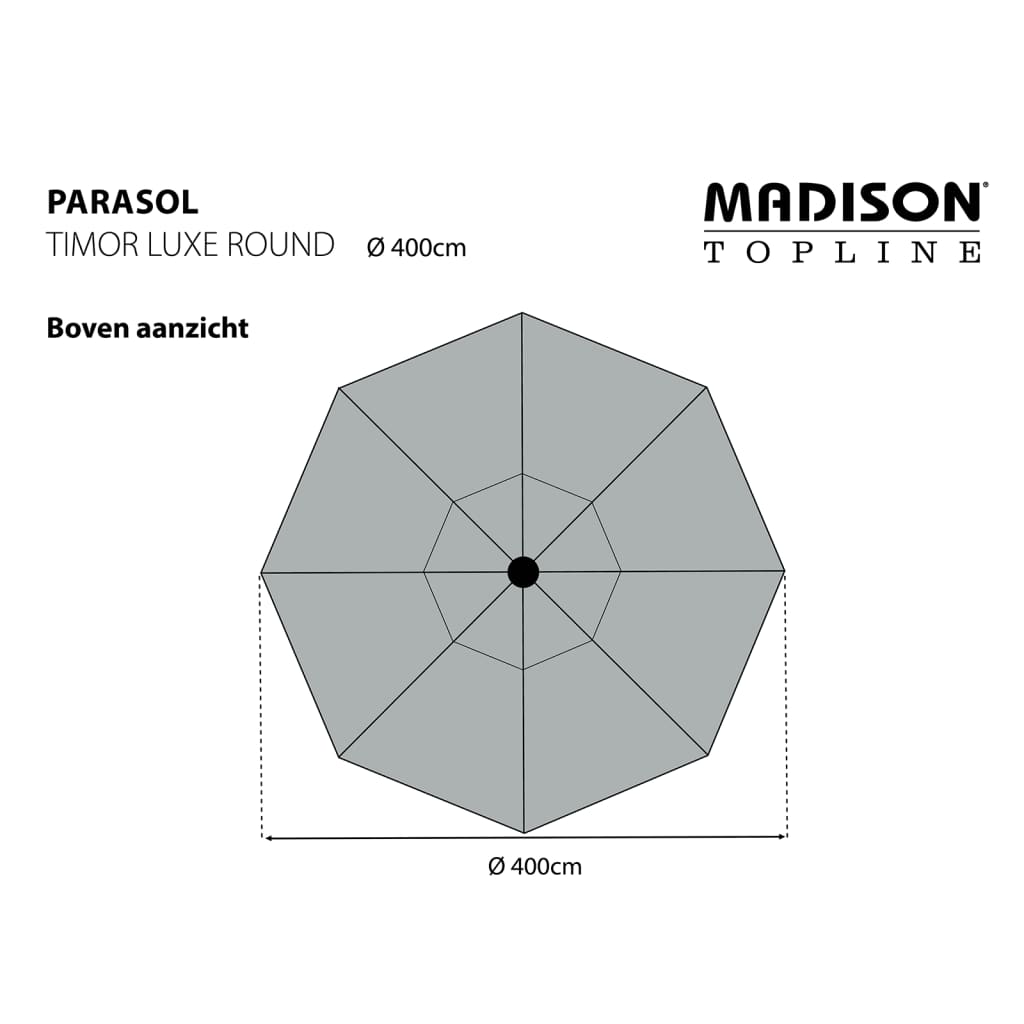 Madison Päivänvarjo "Timor Luxe" 400 cm Harmaa PAC8P014