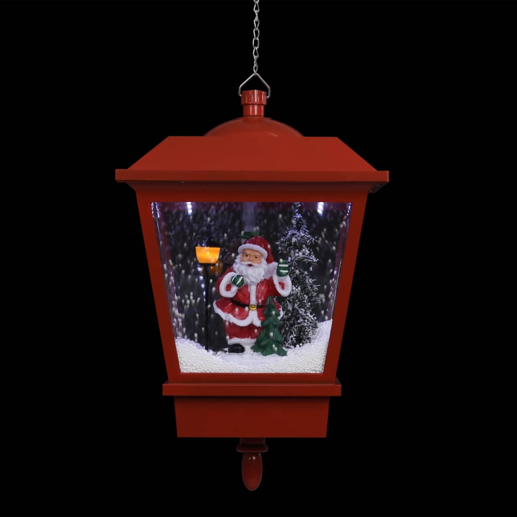vidaXL Riippuva valaisin LED-valolla ja joulupukilla pun. 27x27x45 cm