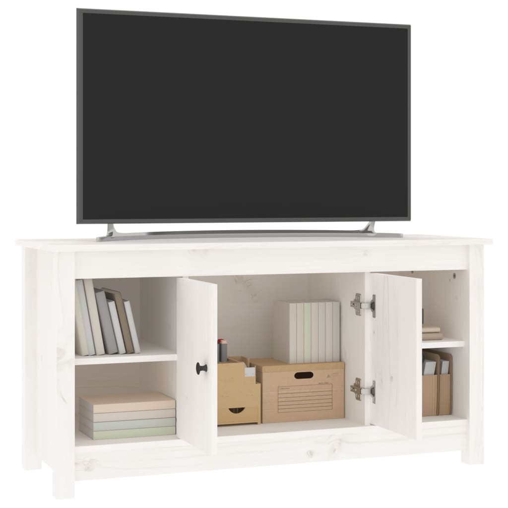 vidaXL TV-taso valkoinen 103x36,5x52 cm täysi mänty