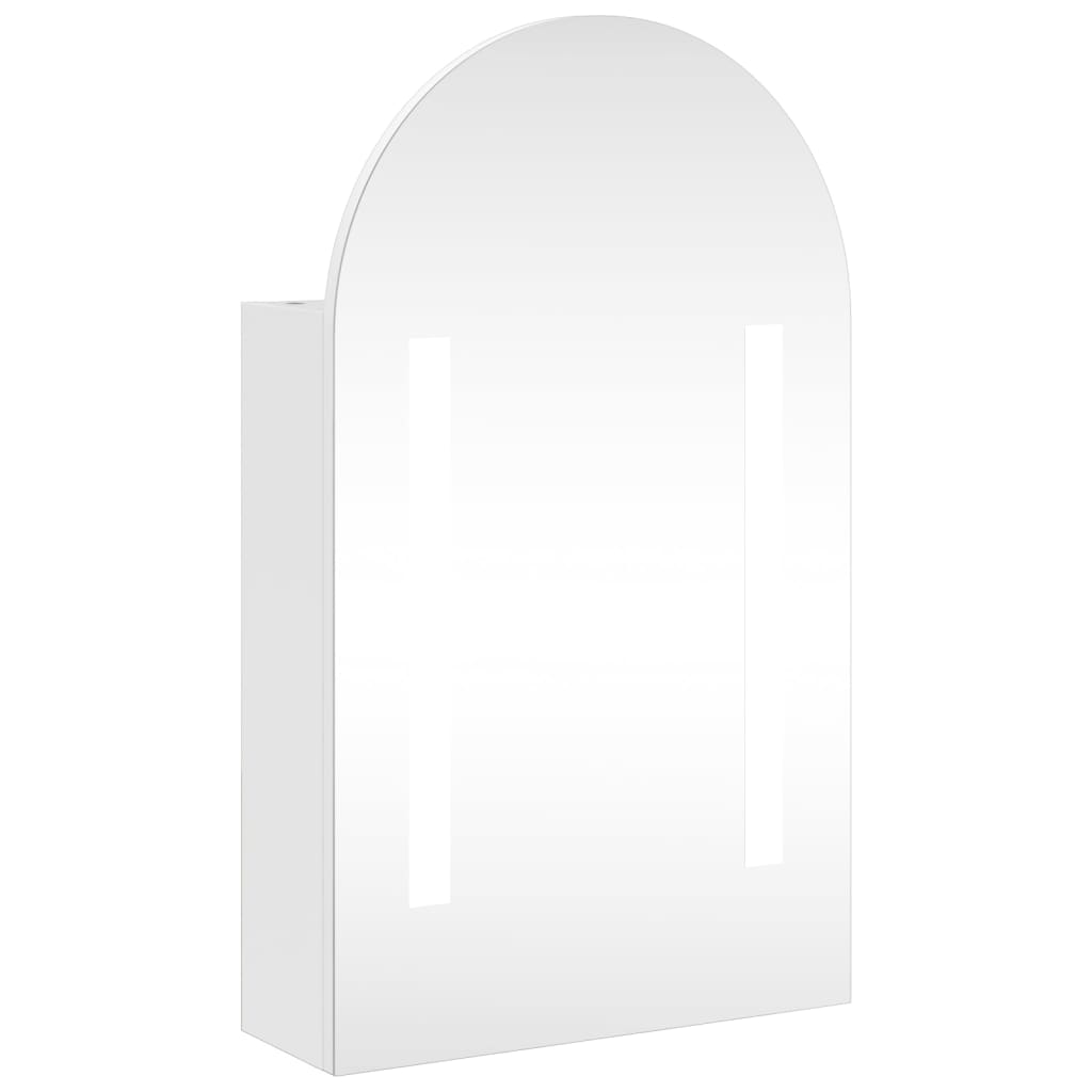 vidaXL Kylpyhuoneen peilikaappi LED-valolla kaari valk. 42x13x70 cm