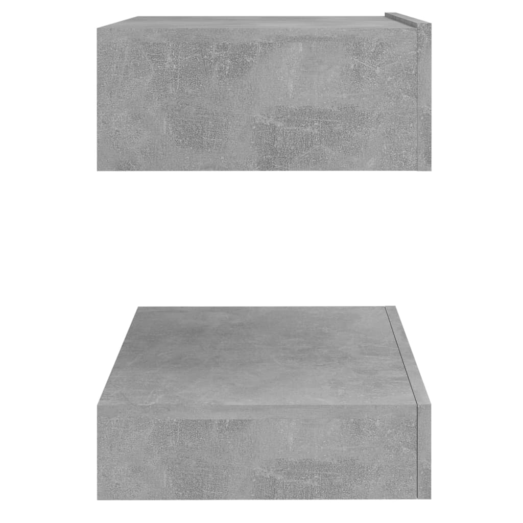 vidaXL Yöpöydät 2kp betoninharmaa 60x35 cm lastulevy