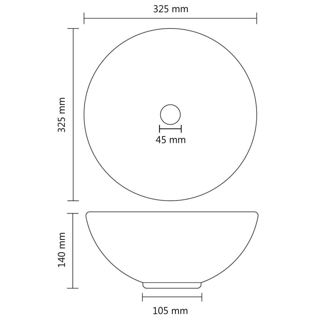 vidaXL Ylellinen pesuallas pyöreä matta tummanvihreä 32,5x14cm keraami