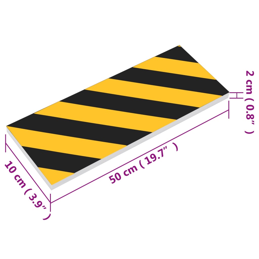 vidaXL Seinäsuojat 6 kpl keltainen ja musta 50x10x2 cm EVA vaahtomuovi