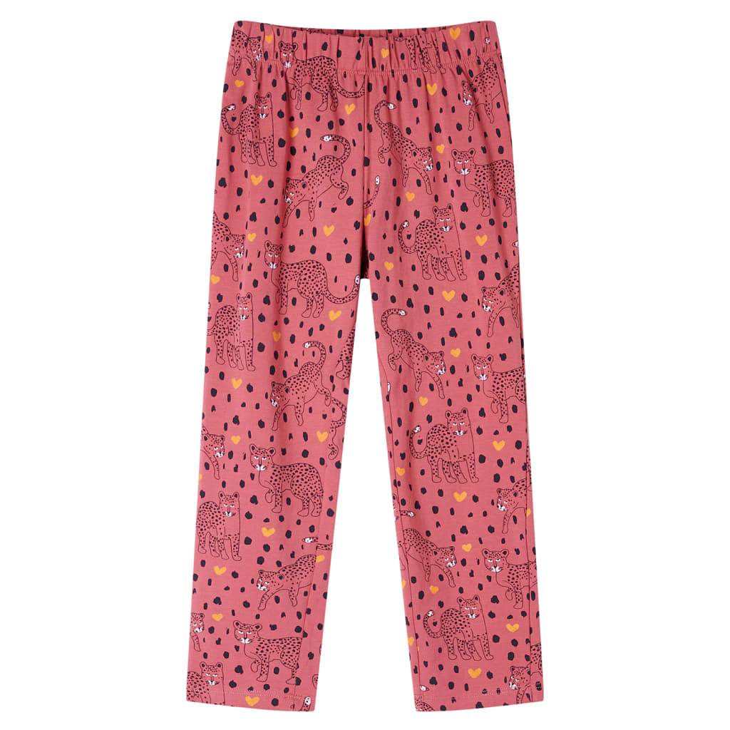 Lasten pitkähihainen pyjama vanha pinkki 128